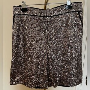 Maeve by Anthropology silver sequin skirt. Size small